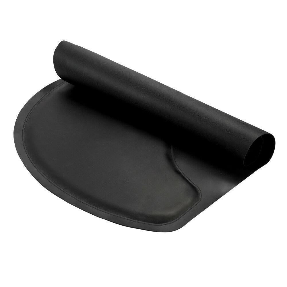 Salon Chair Mat 3x5 Feet Anti-Fatigue Floor Mat for Barber & Salon Chairs - Black Semi Circle