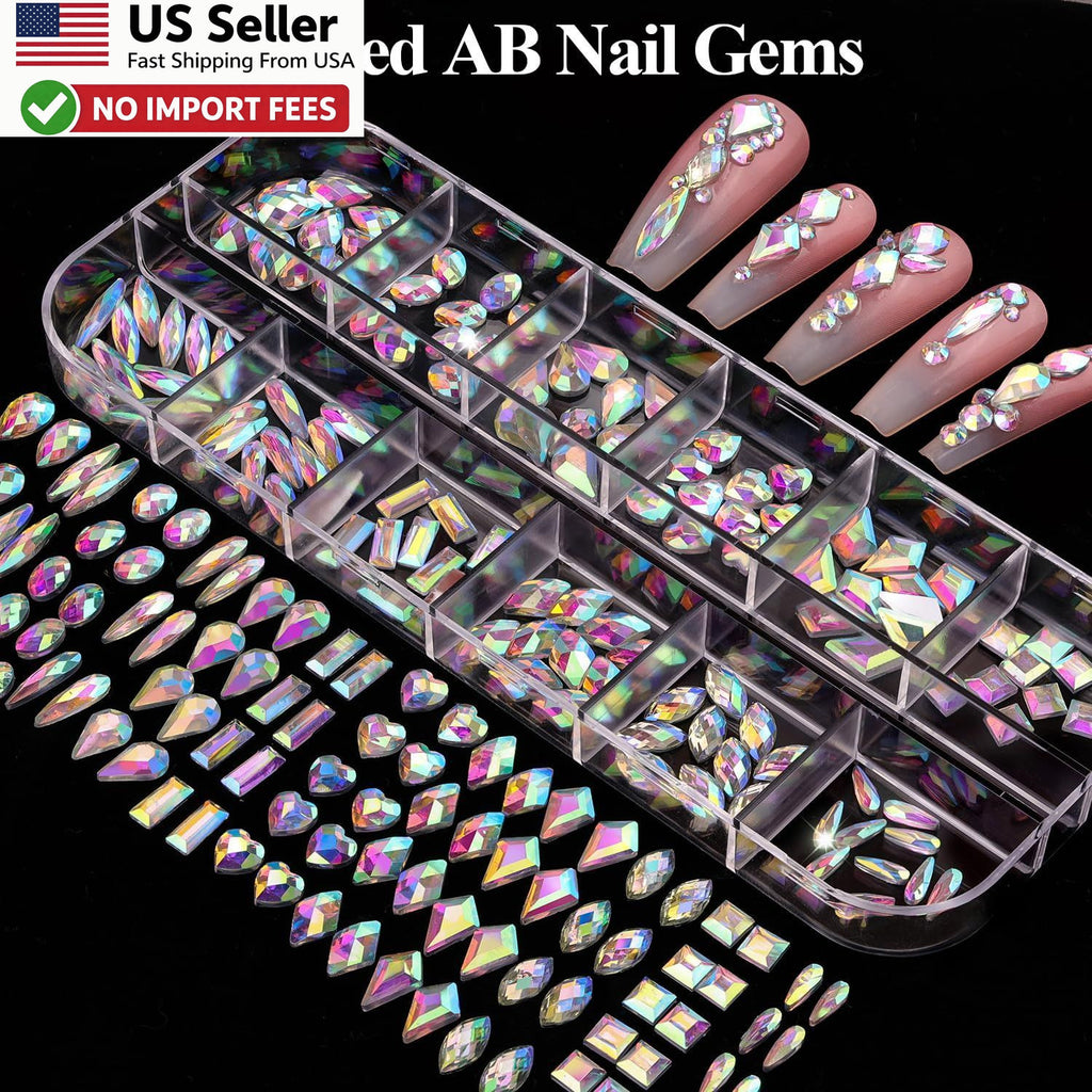 Nail Charms and Gems Kit with Pearls Flowers & Bows - 8 Boxes for Manicure