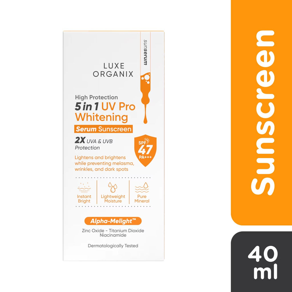 UV Pro Whitening Serum Sunscreen SPF 47 PA+++ 40ml - Lightweight, Water-Resistant, Brightening & Anti-Aging