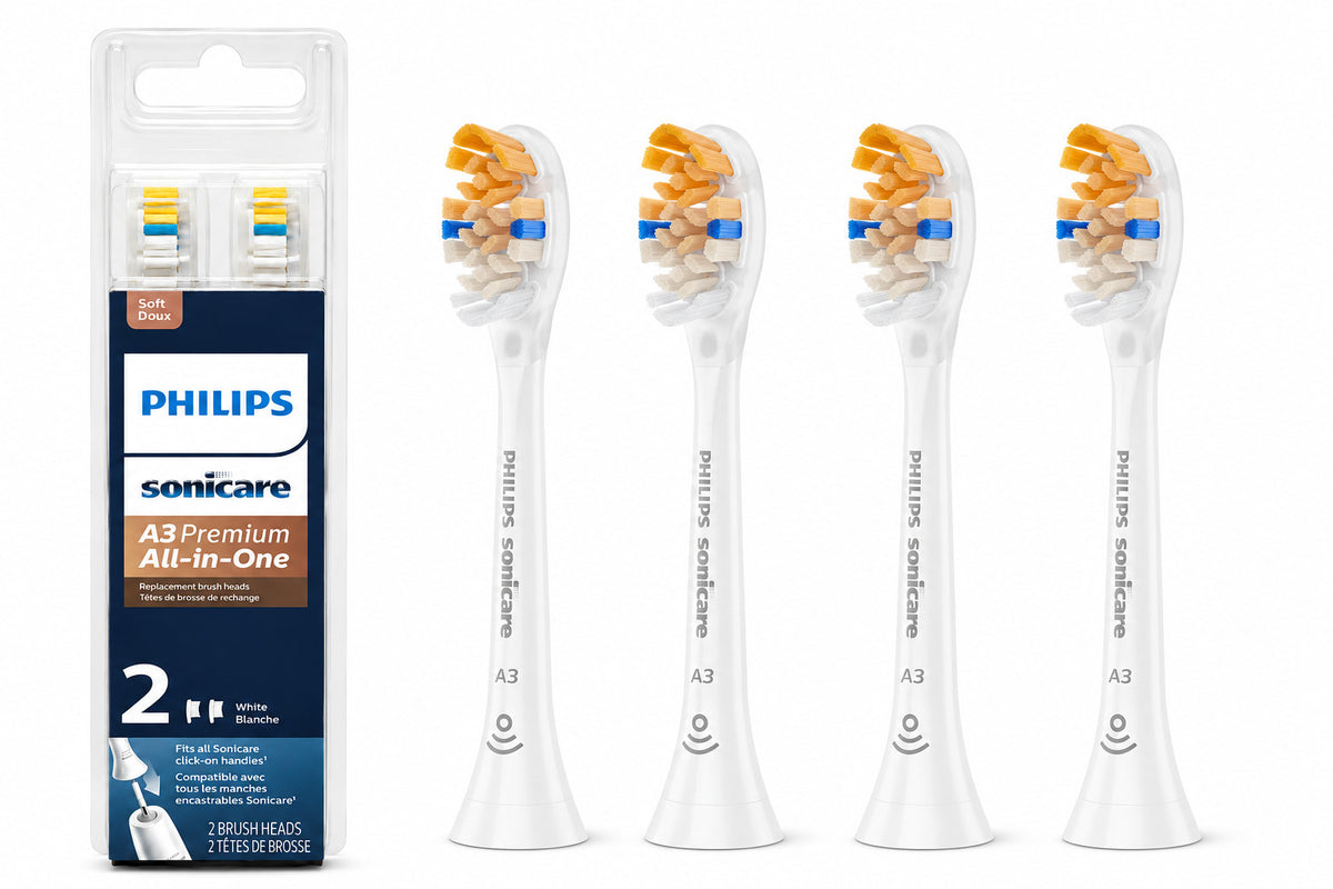 Philips Sonicare A3 Premium All-in-One Replacement Brush Heads - 4 Pack, White