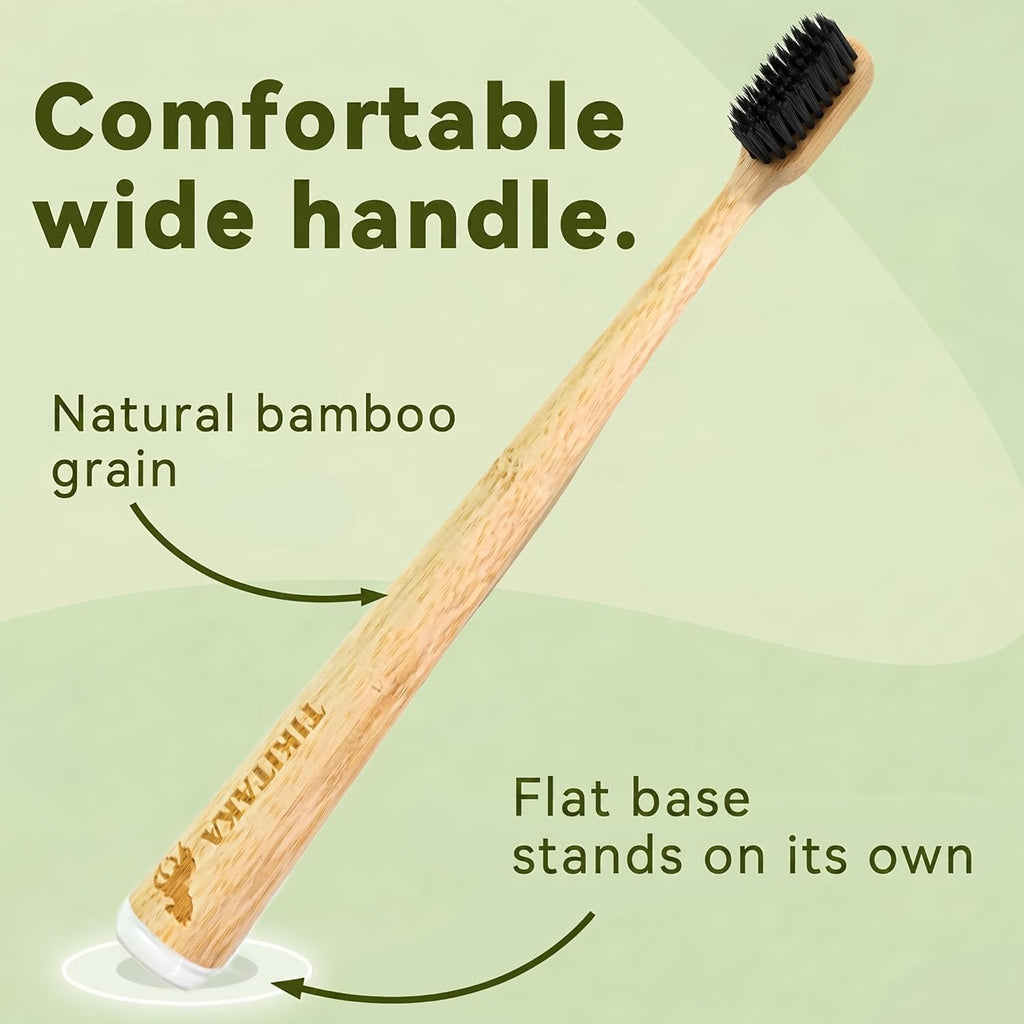 Natural Bamboo Toothbrush Sampler Set - 2 Pack (Boar & Horse Bristle)
