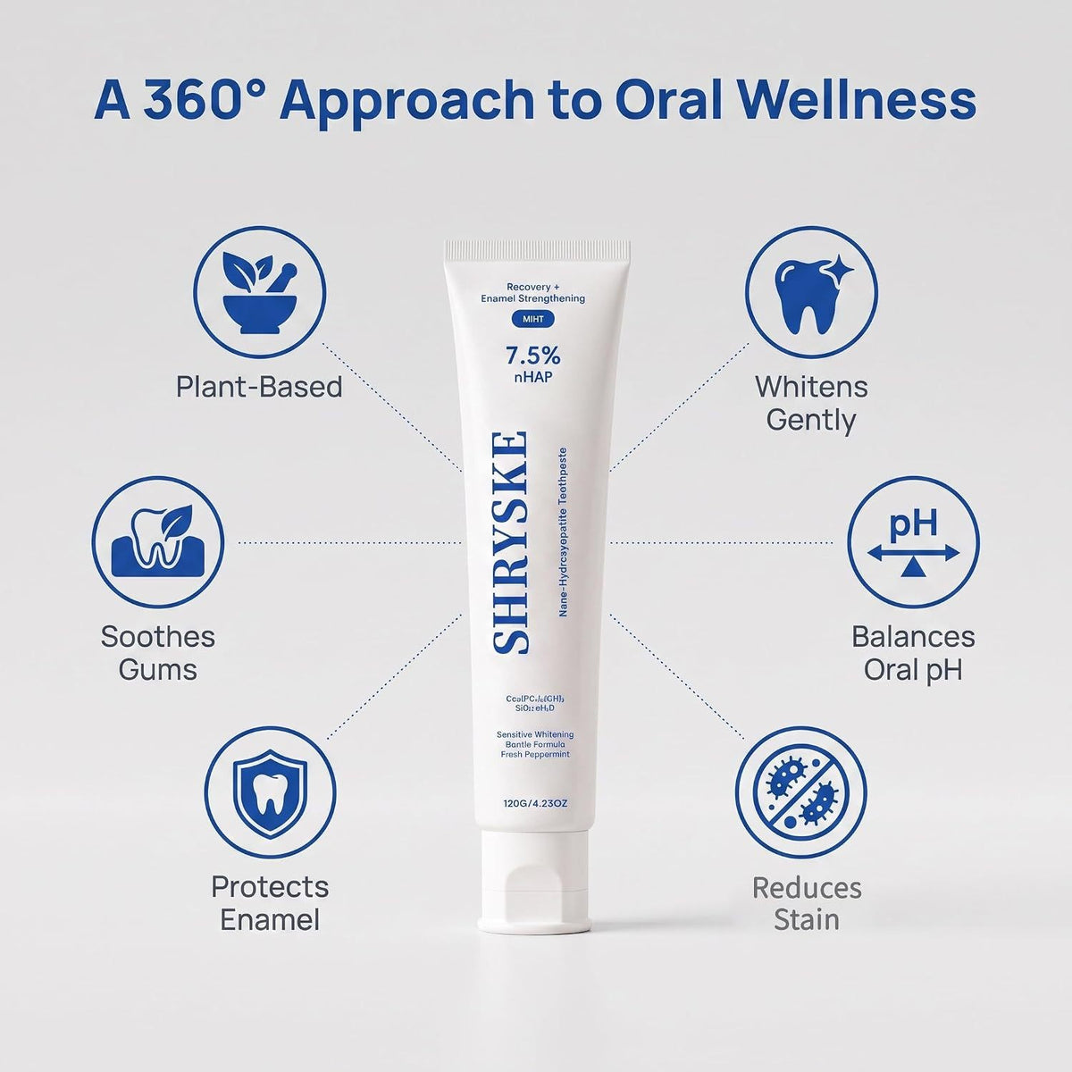 Natural Whitening Toothpaste for Sensitive Teeth - 120g