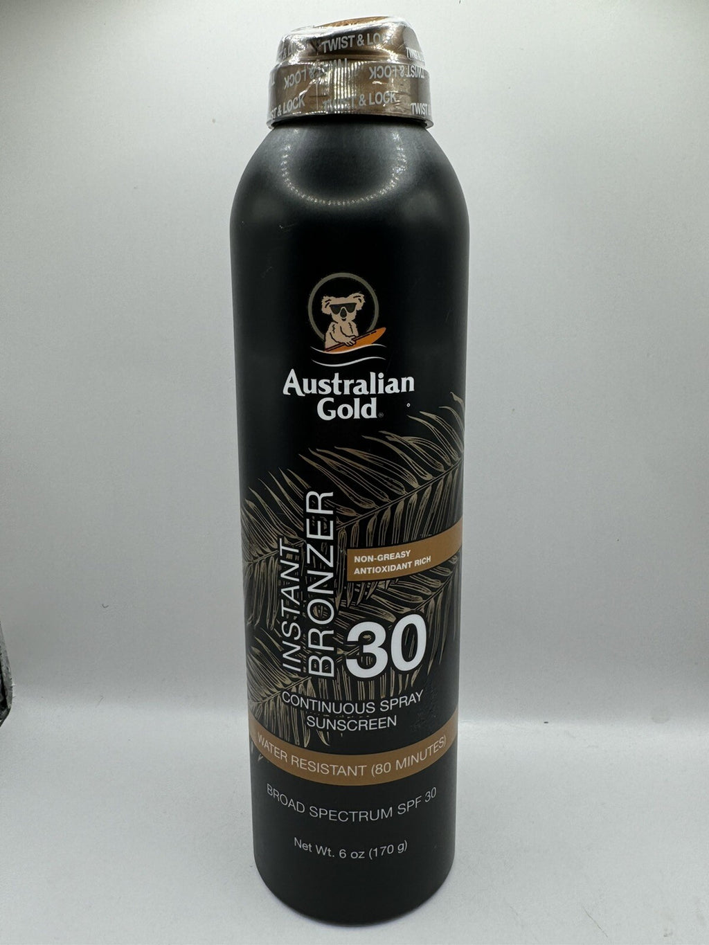 Australian Gold SPF 30 Instant Bronzer Sunscreen Spray 6oz - Continuous SPF