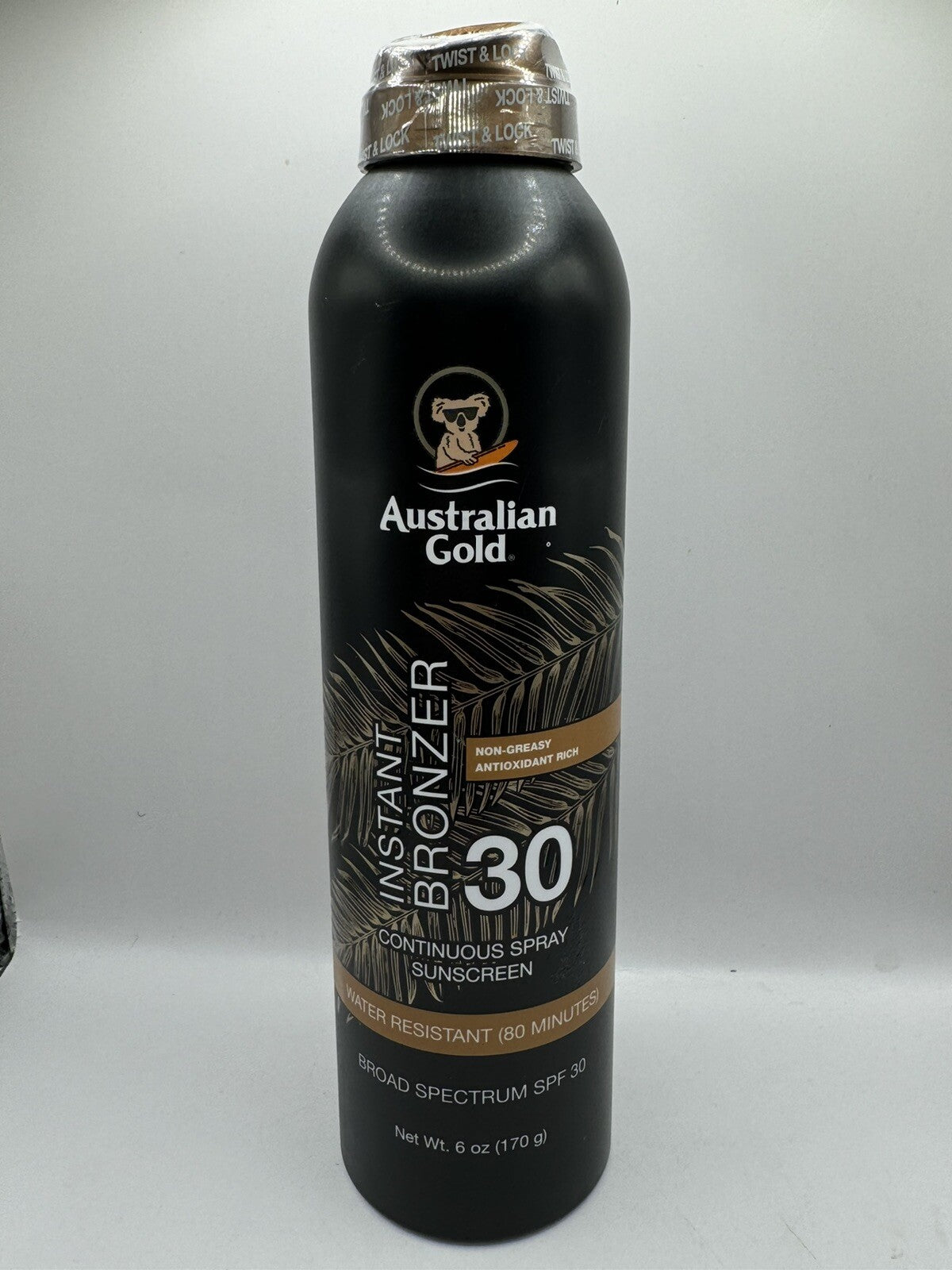 Australian Gold SPF 30 Instant Bronzer Sunscreen Spray 6oz - Continuous SPF