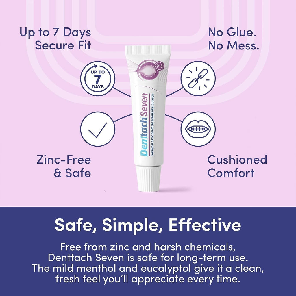 Thermoplastic Denture Adhesive & Cushion - Waterproof, Long-Lasting, Zinc-Free