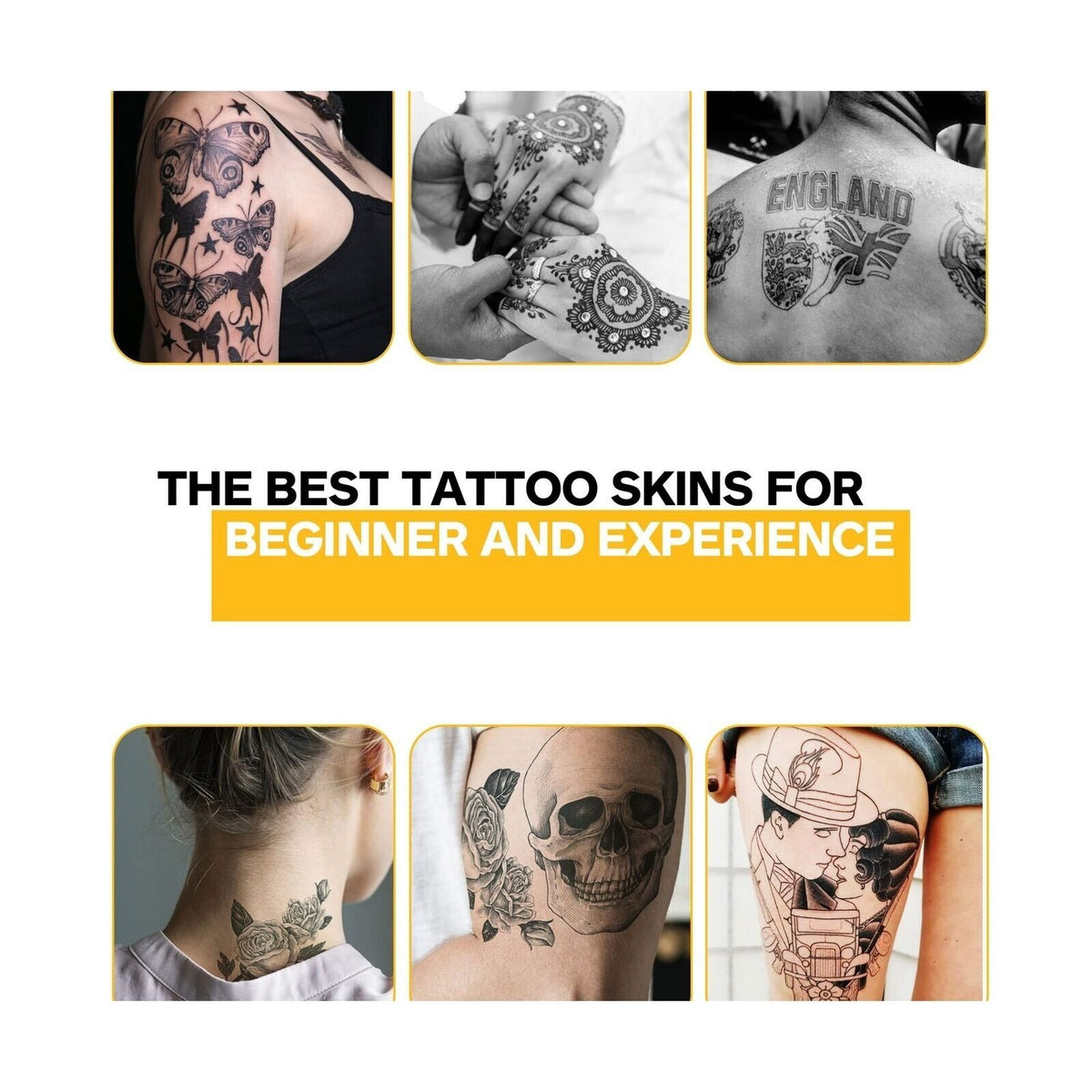 Tattoo Practice Skin Kit 6 Pcs 3mm 12x8in Flexible Silicone Fake Skin for Tattooing