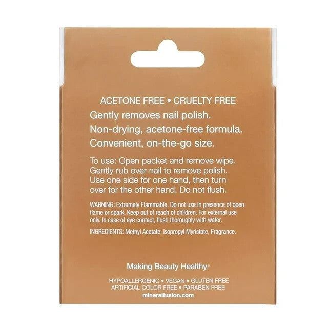 Mineral Fusion Gel Nail Polish Remover Wipes - Acetone-Free, Gentle, 3 Pack