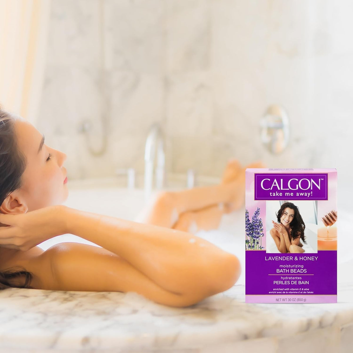 Calgon Ultra Moisturizing Bath Beads - Lavender & Honey, 30 oz
