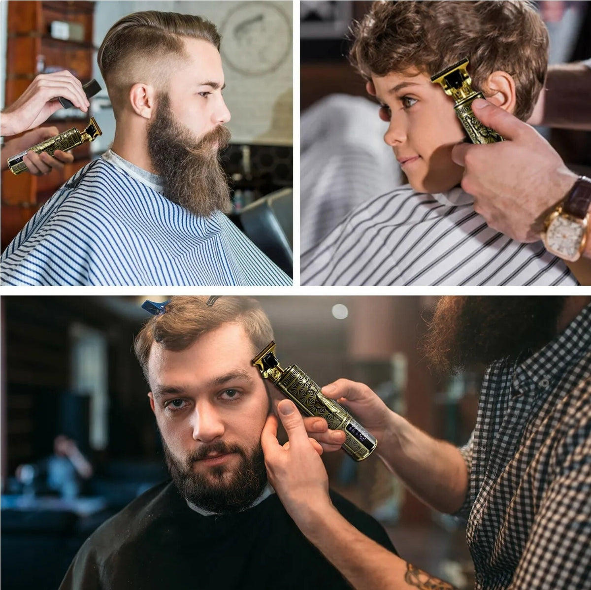 Professional Cordless Beard & Hair Trimmer for Men Zero Gapped Edgers