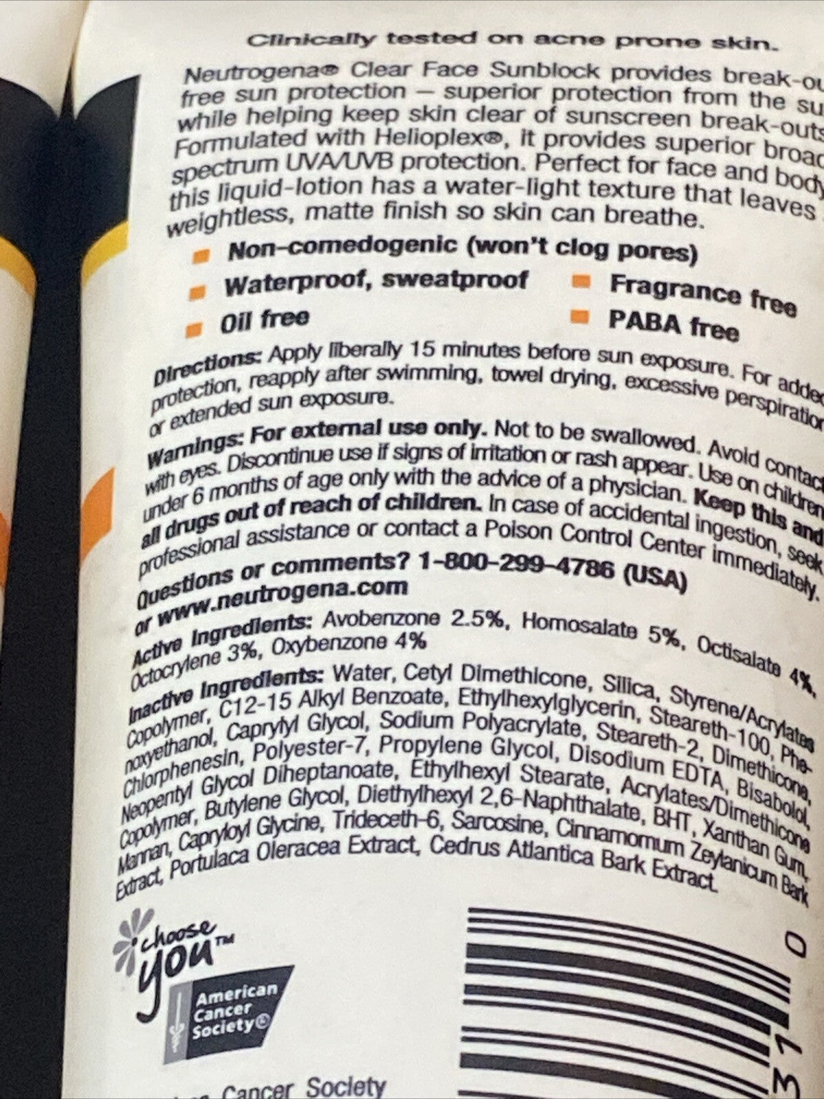 Neutrogena Clear Face Sunscreen Lotion SPF 30 - Lot of 2 Sunblock