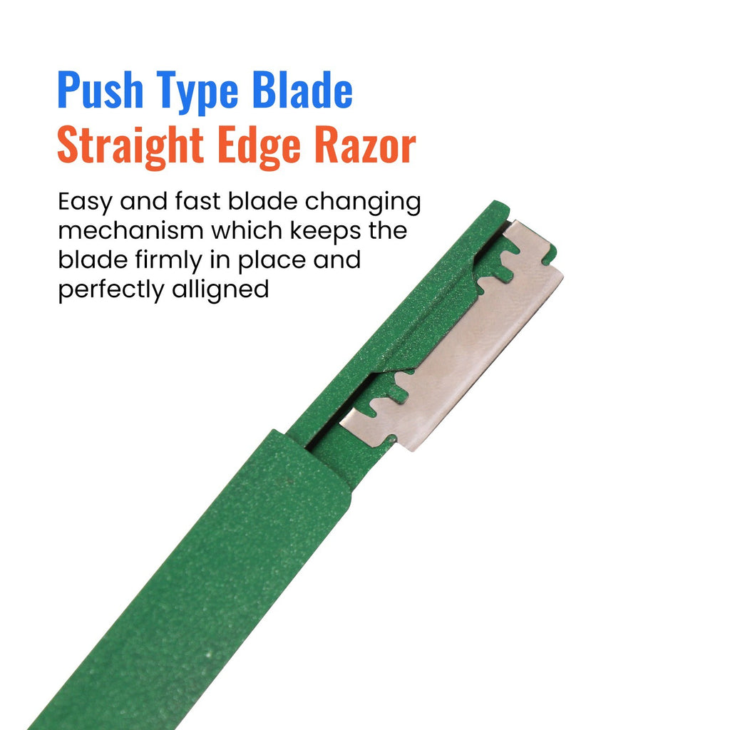 Elmax Pro Stainless Steel Shavette Razor with 5 Blades - Barber Straight Razor Tool