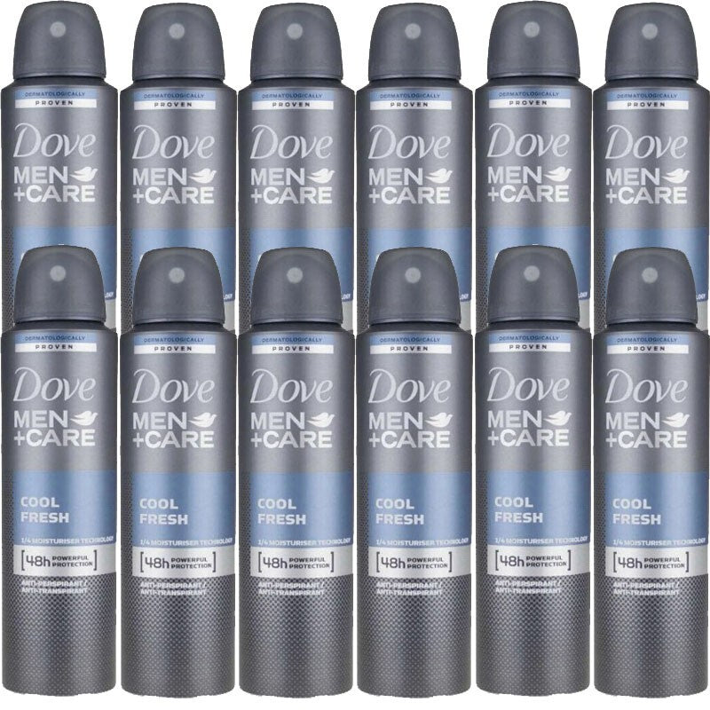Dove Men Antiperspirant Deodorant Spray 72HR Protection 150ml (12 Pack)