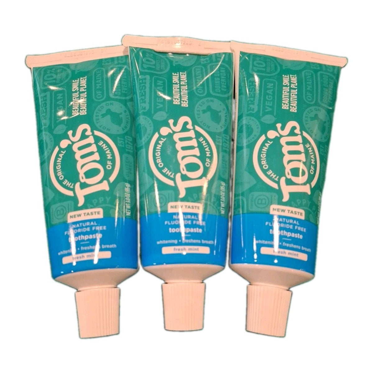Travel Size Fluoride-Free Toothpaste with Fresh Mint - 6 Pack, 3 oz