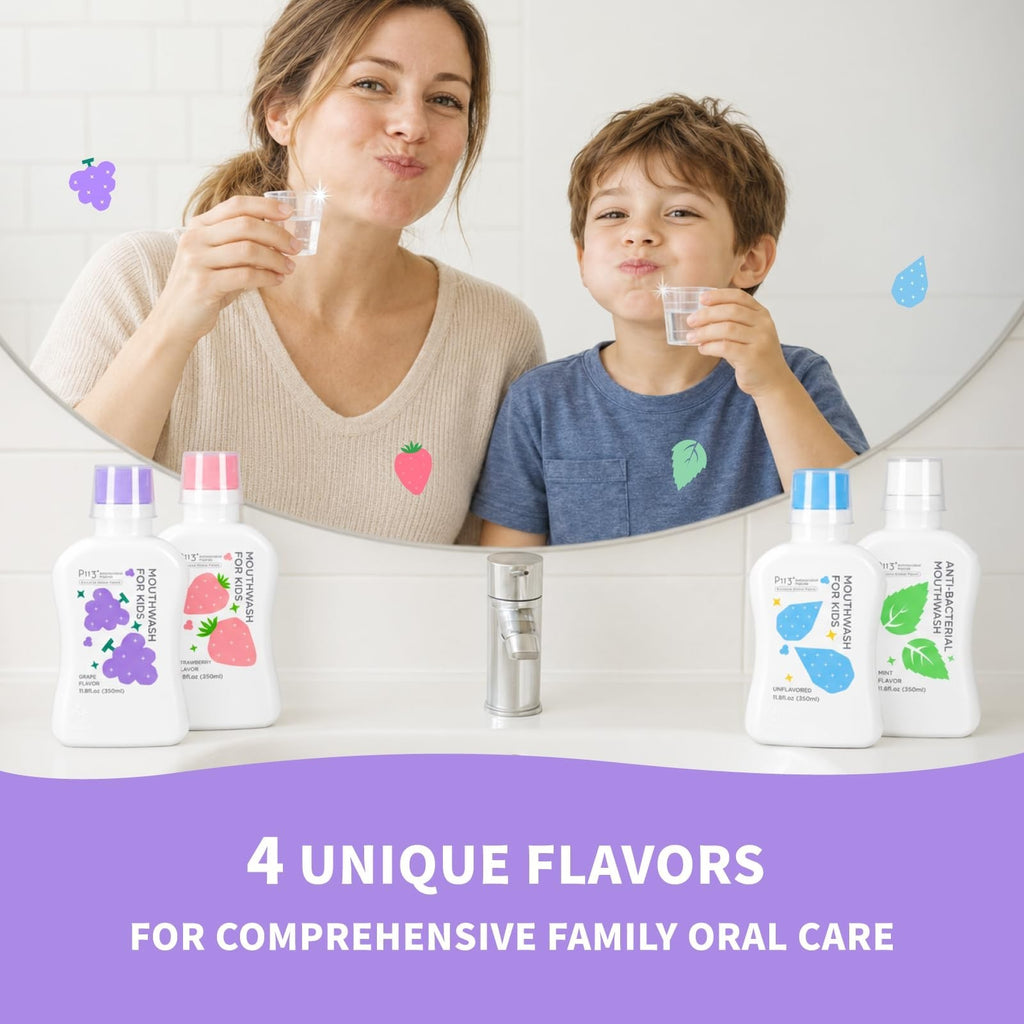 Kids Alcohol-Free Strawberry Mouthwash - Gentle Fluoride-Free Oral Rinse