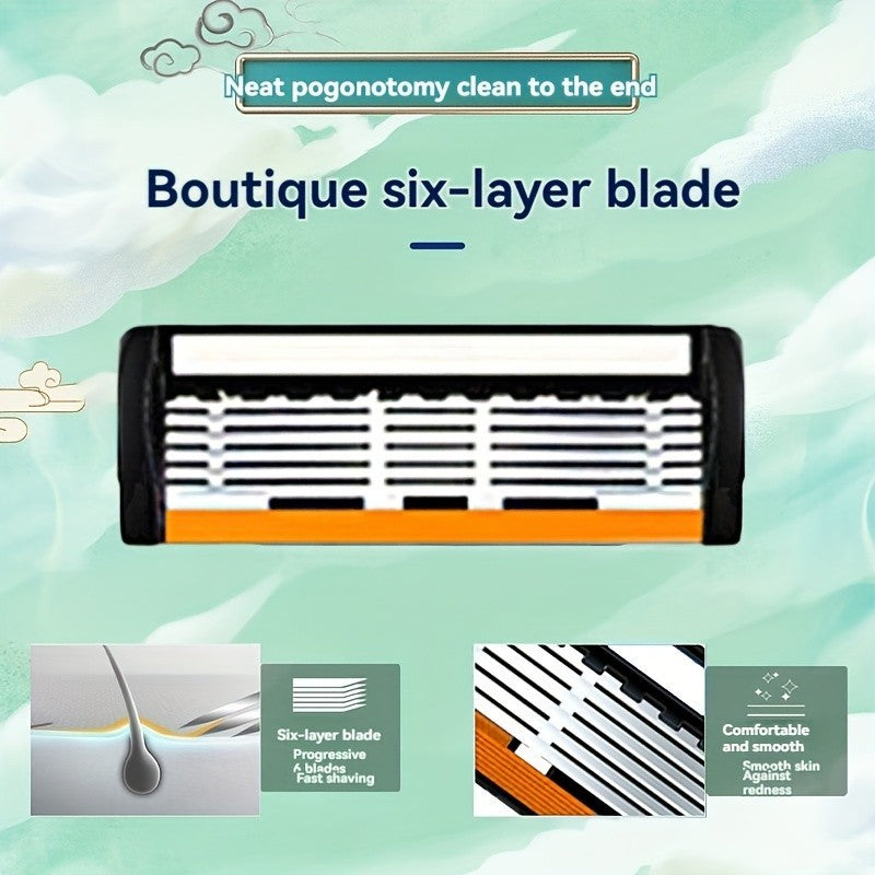 Men's Safety Razor Set with Replaceable Stainless Steel Blades - Multiple Variants