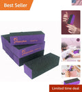 Heavy-Duty Acrylic Nail Buffing Files Set - 10 Black & Purple Grit 60/100