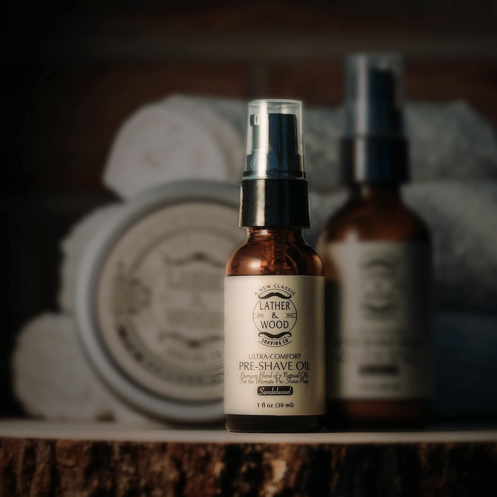 Pre-Shave Oil with Sandalwood for Smooth Irritation-Free Shaving - 1 Oz