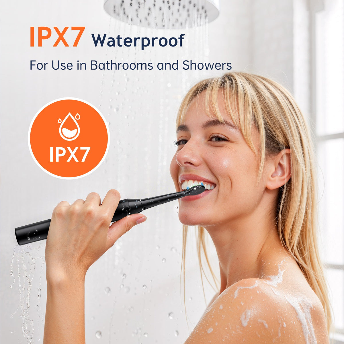 Electric Toothbrush with 8 Brush Heads & 5 Modes - Rechargeable & Waterproof