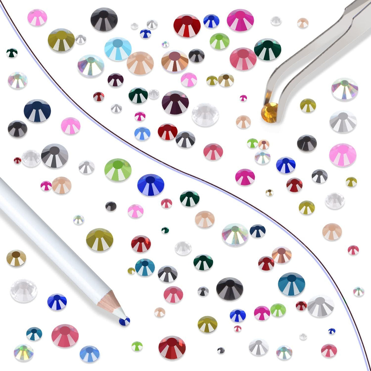 10,000PCS Hotfix Rhinestones Craft Kit with 24 Colors & 5 Sizes for DIY Jewelry & Clothing