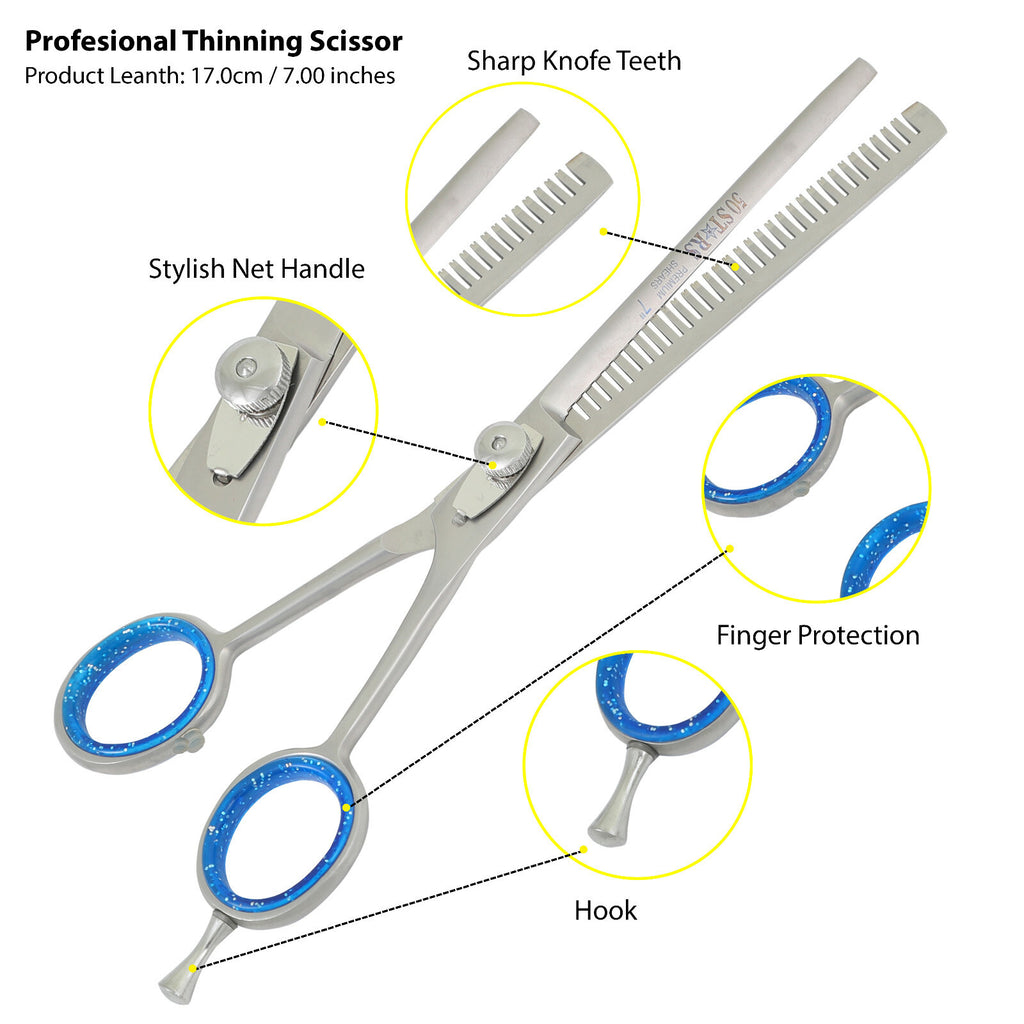 7-Inch Professional Hair Cutting Scissors & Thinning Shears Set for Barbers