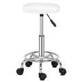Adjustable Hydraulic Swivel Round Bar Stool with Casters - Salon & Counter Seating