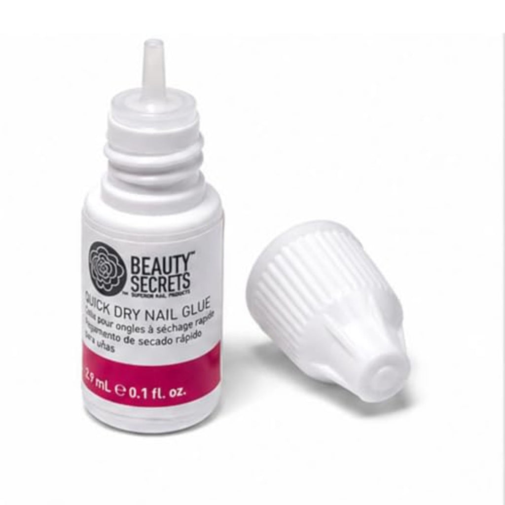 Nail Glue Quick Dry Clear 0.1 Ounce for Tips Wraps Crack Repair