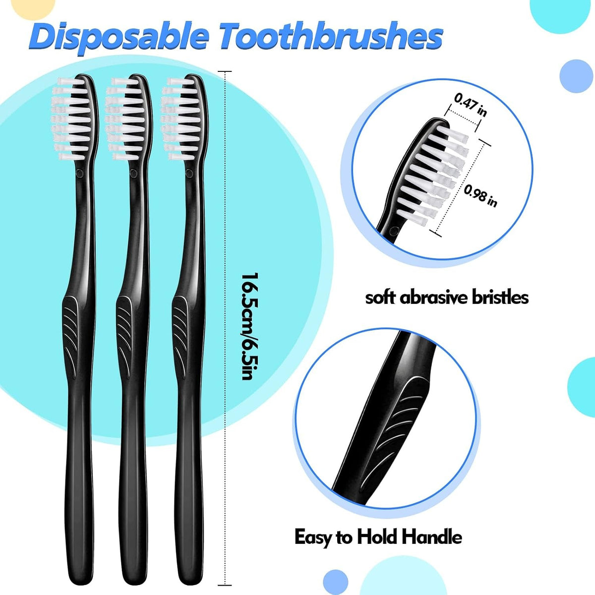 Disposable Soft Bristle Toothbrushes 500 Pack Individually Wrapped