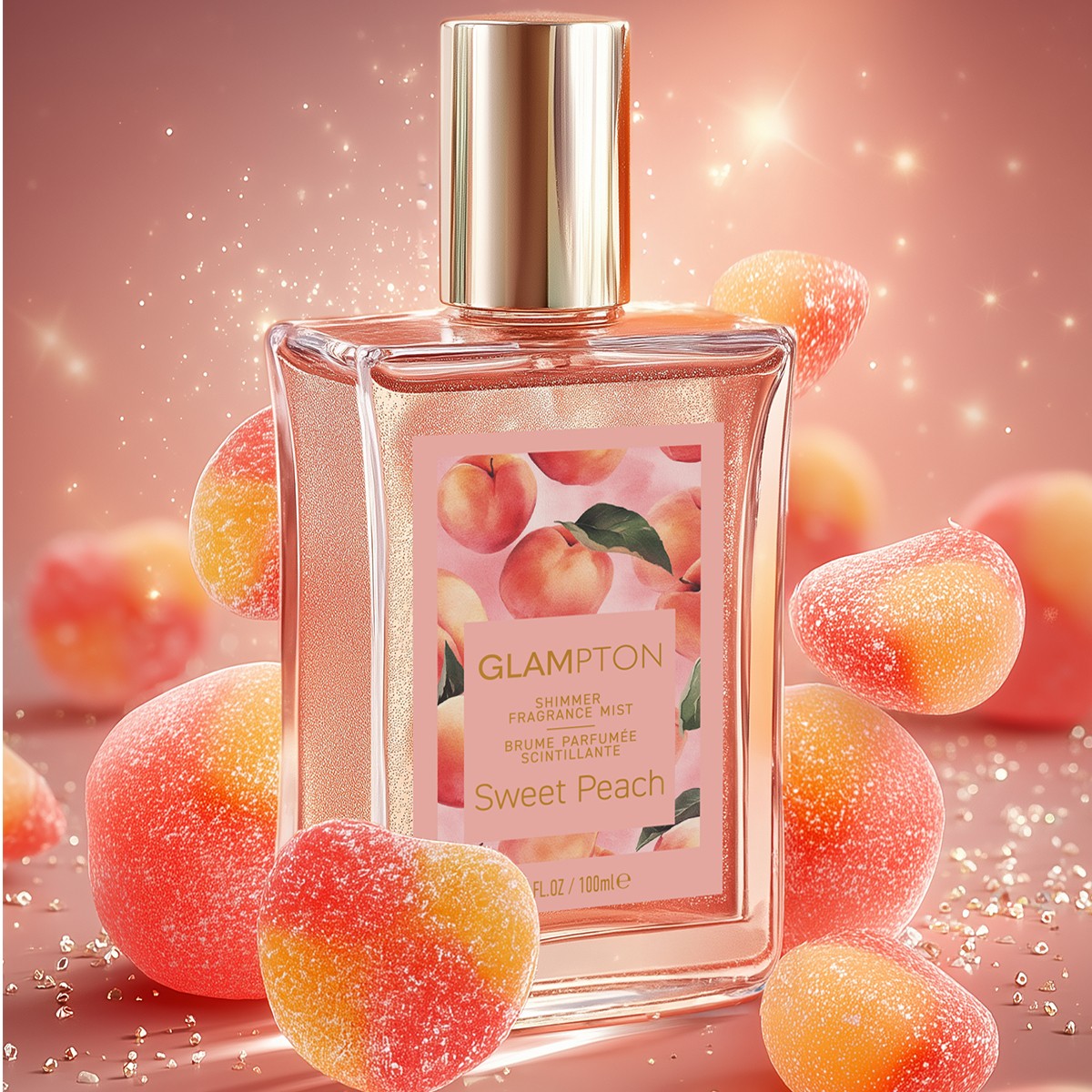 Sweet Peach Shimmer Fragrance Mist 3.4 oz - Refreshing Body Spray