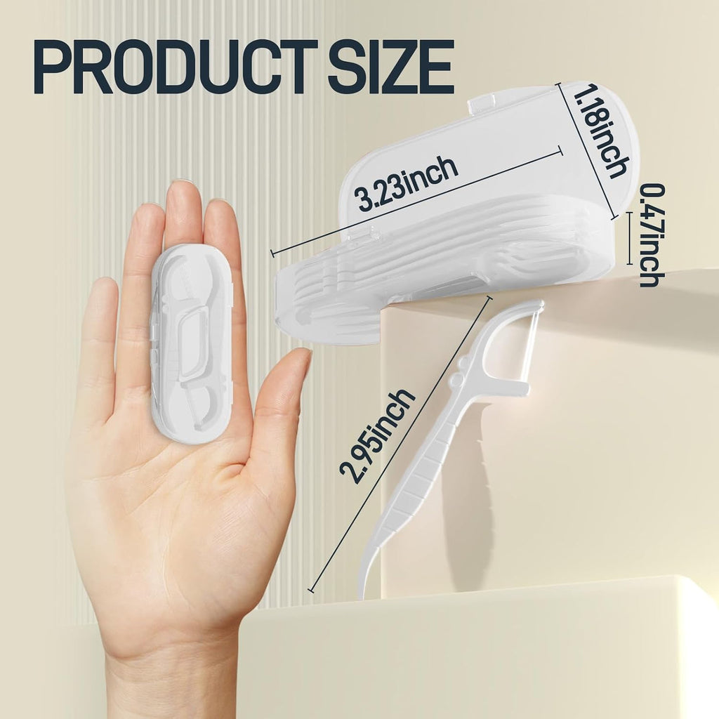 Portable Dental Floss Picks Holder Travel Case 6 Pack for Oral Care