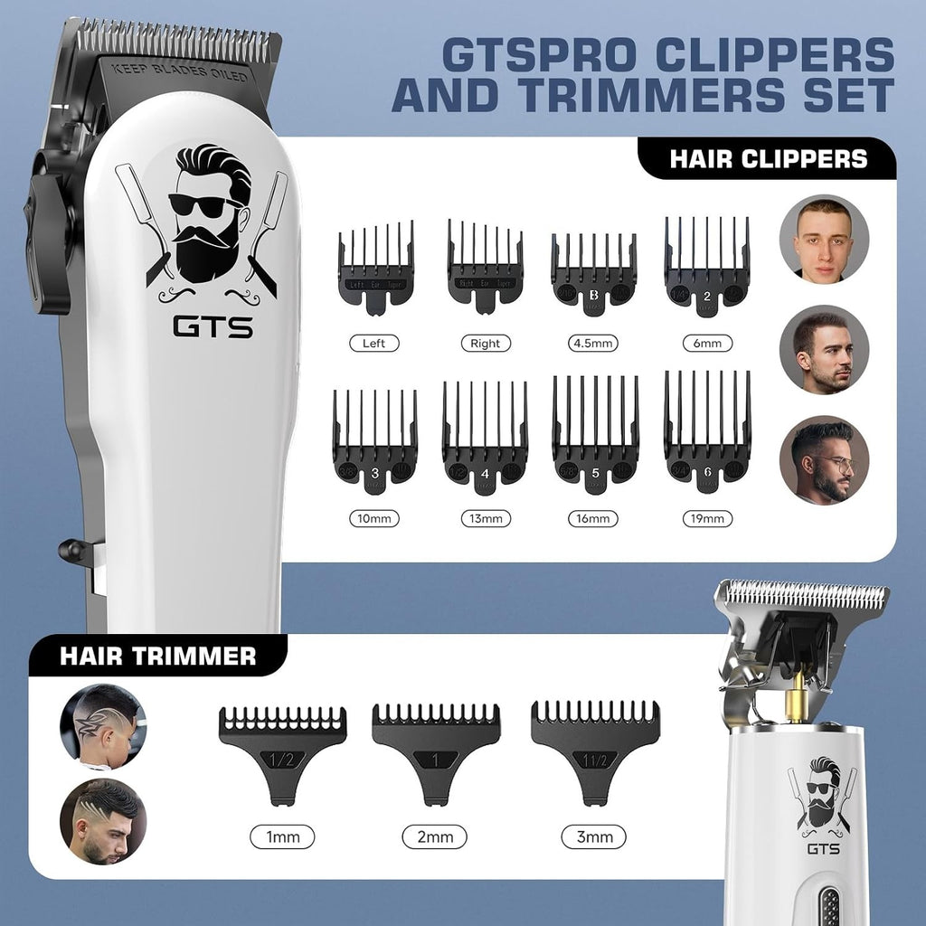 Professional Hair Clippers & Trimmer Kit for Men and Barber Use