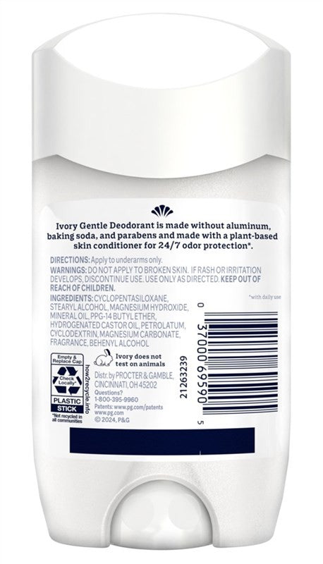(2 Pack) Ivory Coconut Scent Deodorant 2.4oz - Aluminum & Paraben Free