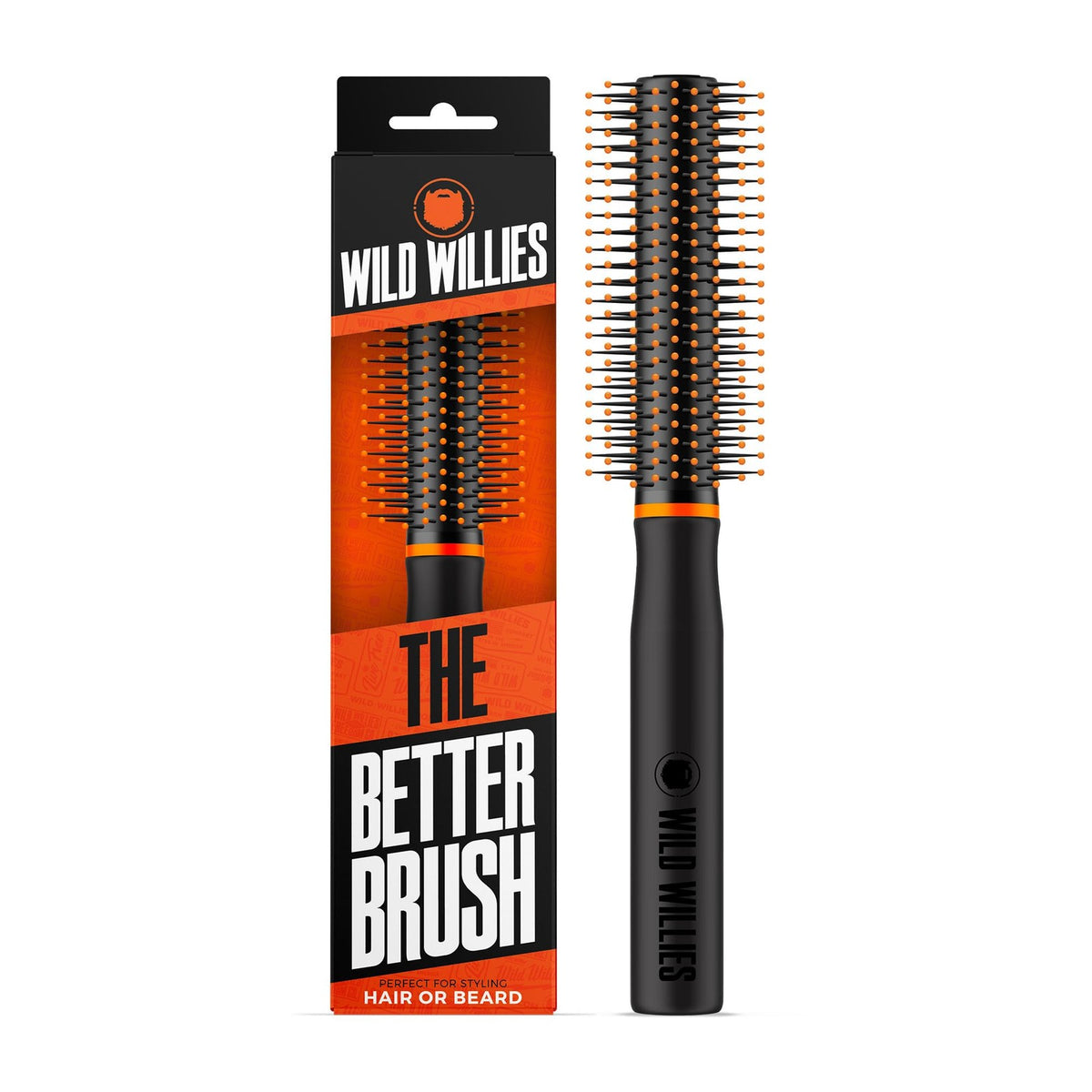 Wild Willies Round Beard Brush with Bristle - Grooming & Taming Tool for Men