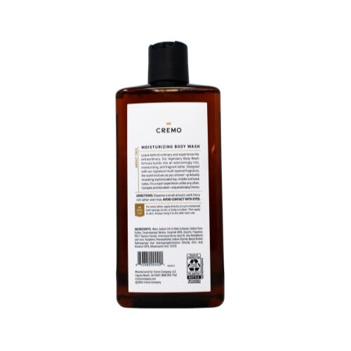 Cremo Bourbon & Oak Body Wash - All Season Moisturizing Shower Gel, 16 Fl Oz, Pack of 6