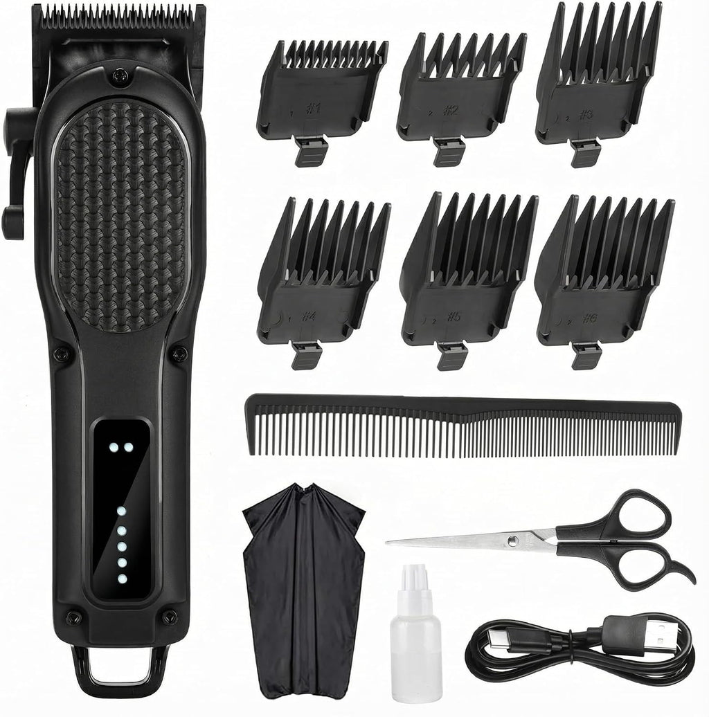 Men's Cordless Professional Hair Clippers Trimmer Set - Rechargeable & Powerful