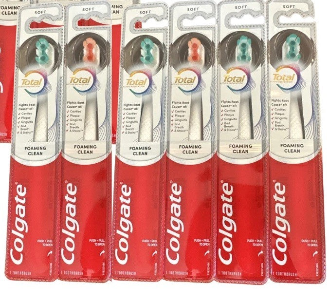 6 Pack Soft Bristle Toothbrushes with Foaming Technology for Deep Clean