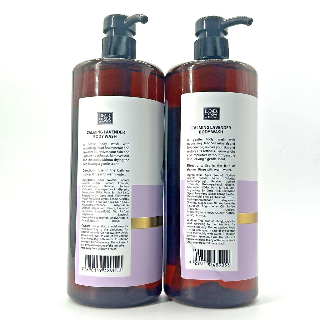 Lavender Dead Sea Mineral Body Wash 2-Pack – Hydrating Natural Skin Care