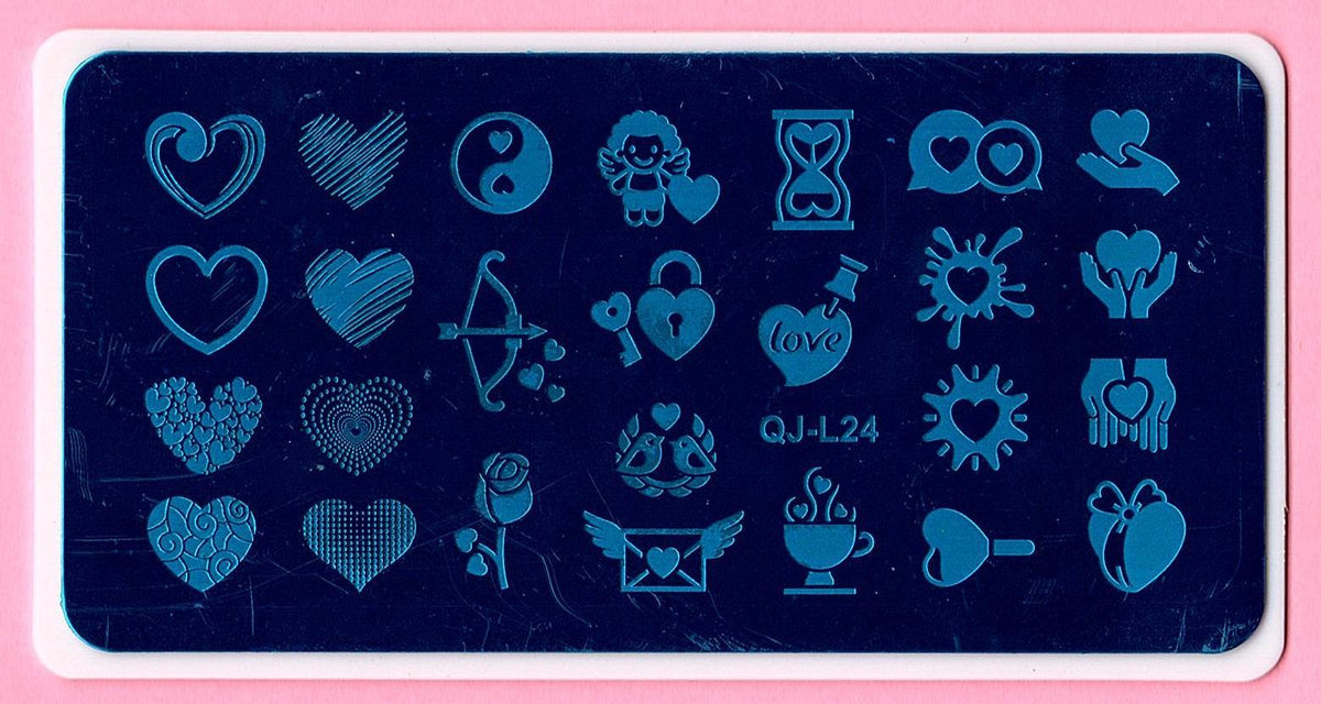 Valentine's Day Nail Art Stamping Plate Set - Multiple Designs for DIY & Professional Use