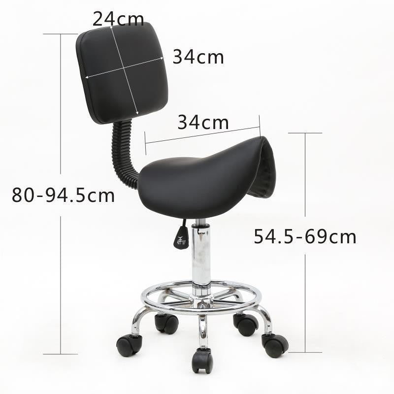 Adjustable Hydraulic Rolling Swivel Salon Stool with Back Support and Foot Rest