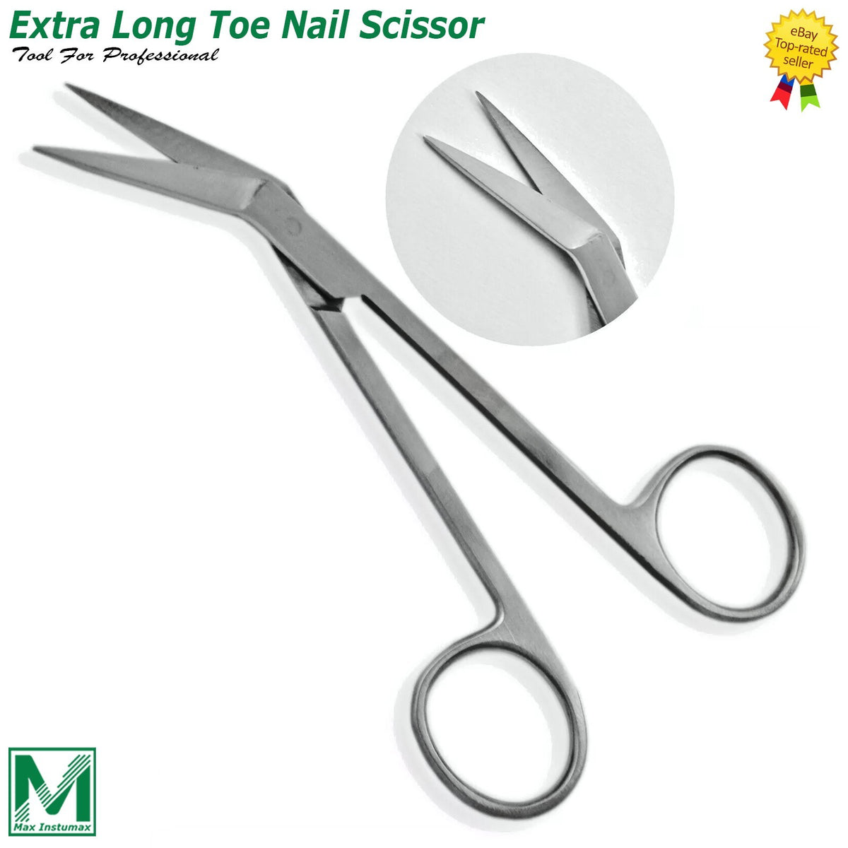 Extra Long Toe Nail Scissor Clip for Podiatry and Nail Care - Precision Cutter