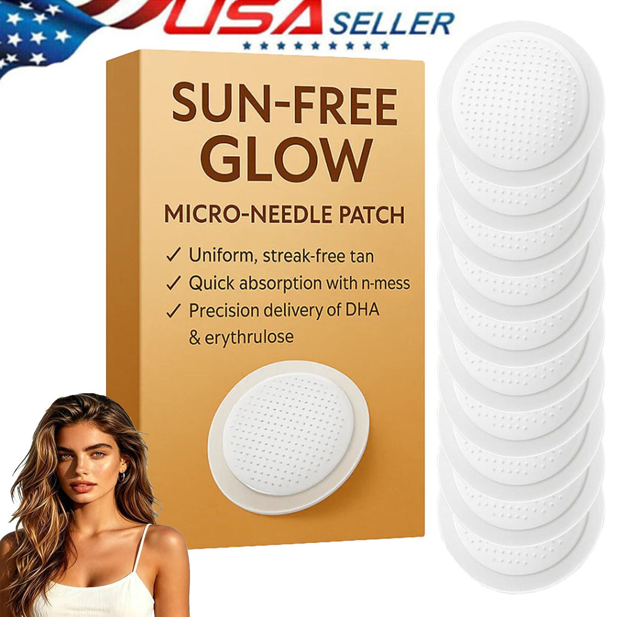 Sun-Free Self-Tanning Patches Natural Bronze Glow 10 Tablets