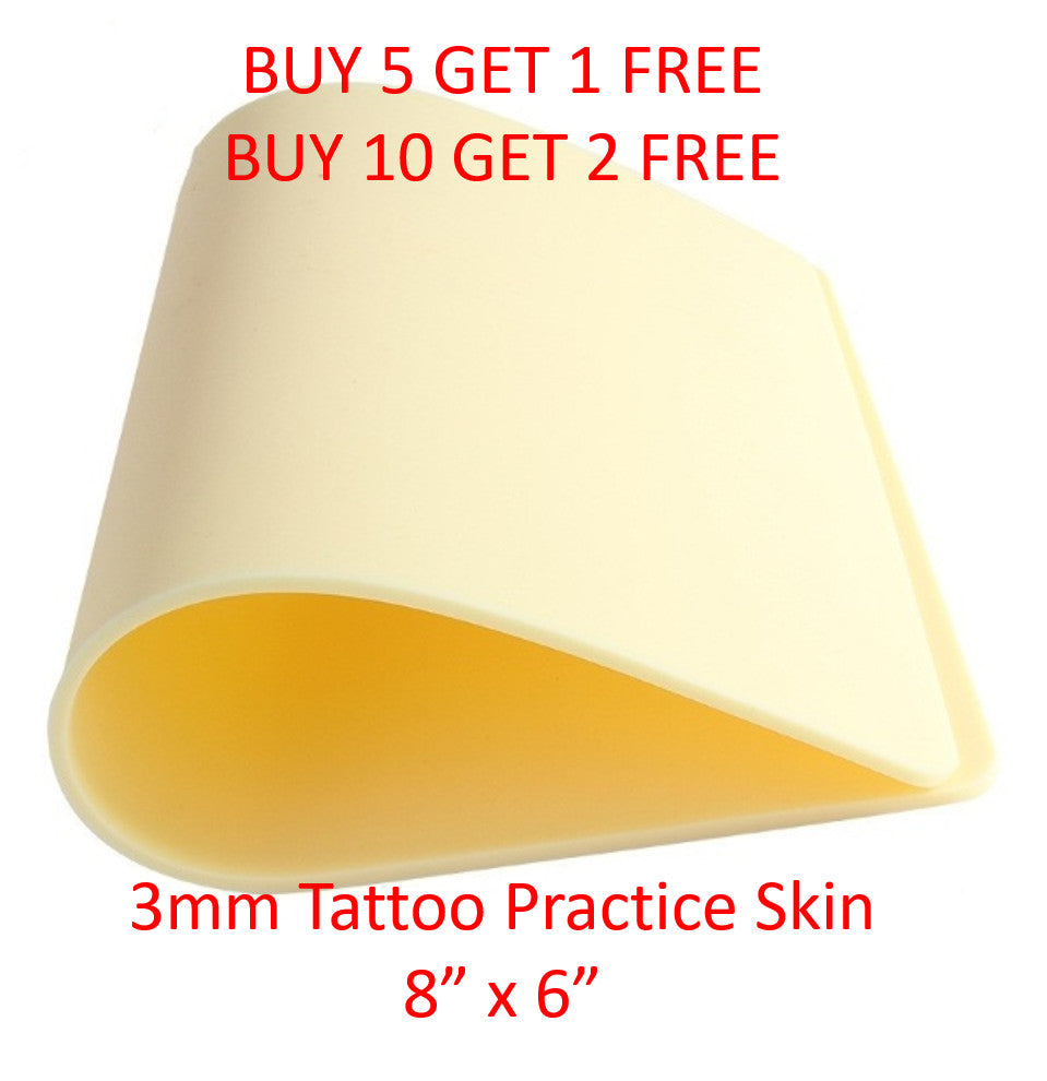 Practice Skin Sheet 8x6in 3mm Thick - Tattoo/Cosmetic Training Blank Skin (Unbranded)