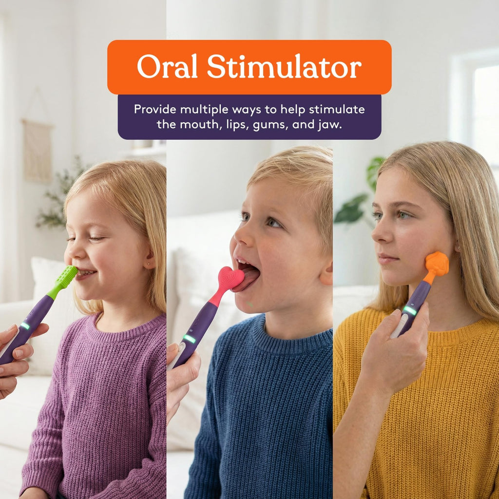 Oral Motor Stimulation Kit with 12 Textured Heads for Sensory and Speech Support
