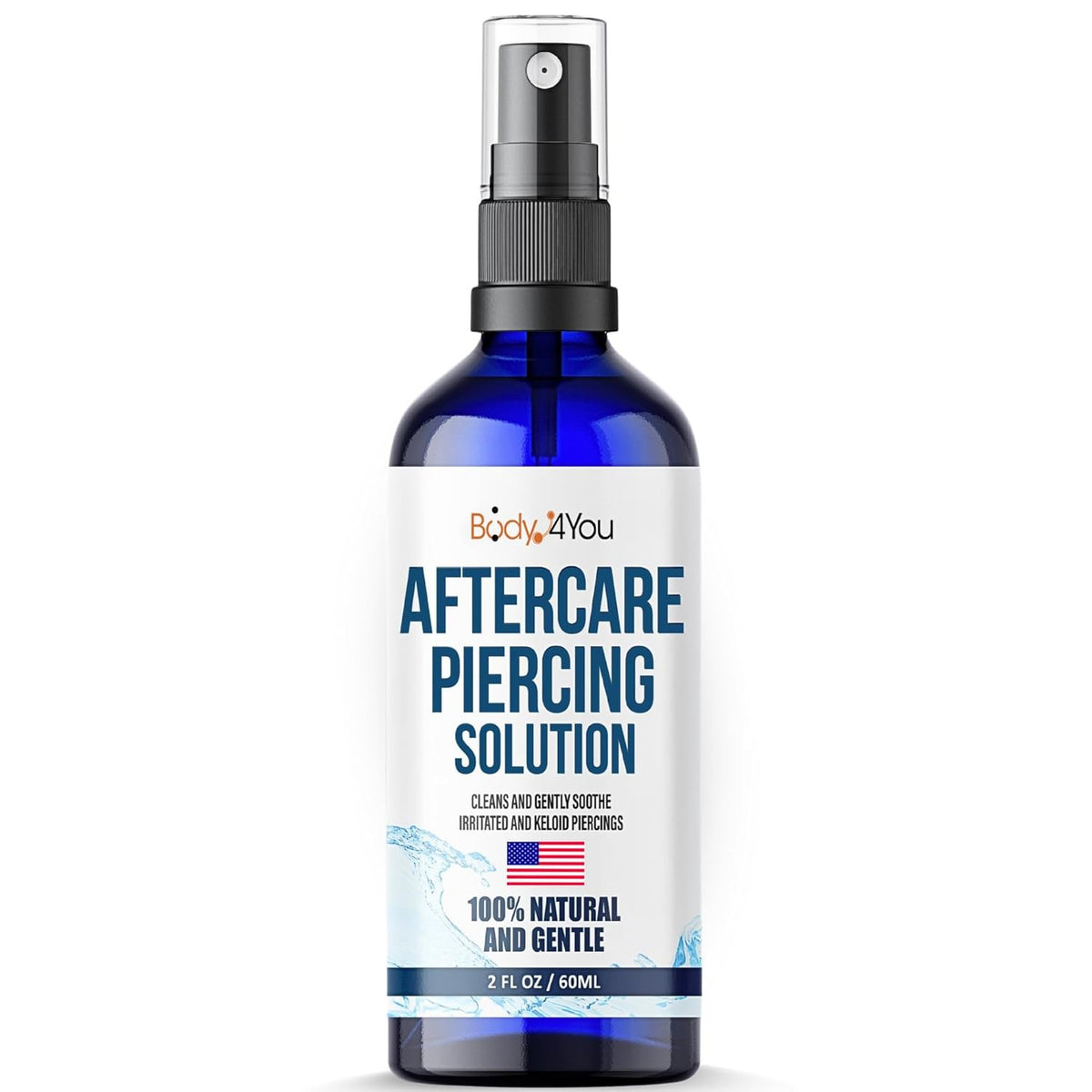 Piercing Aftercare Spray – Saline Solution with Aloe, Tea Tree & Sea Salt for Ear & Body Piercings