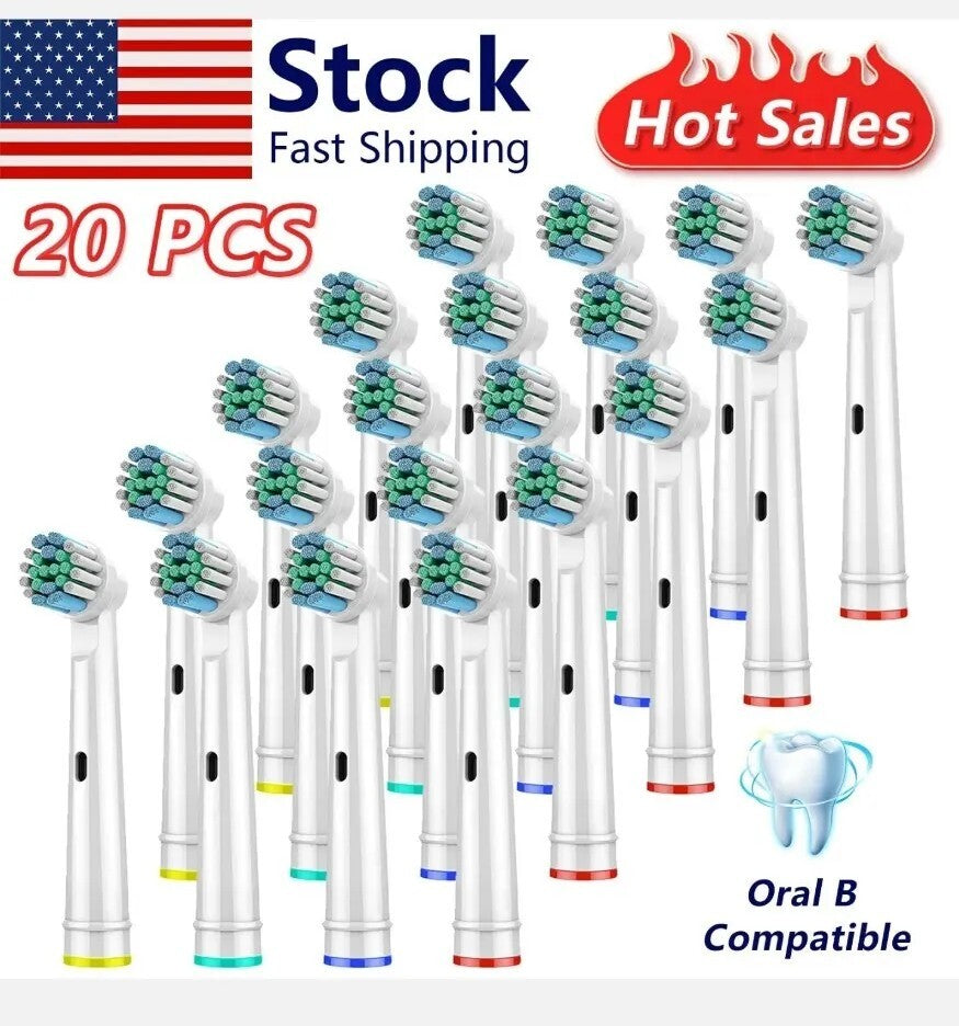 20PCS Electric Toothbrush Replacement Heads Compatible with Oral-B Models