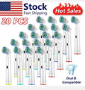 20PCS Electric Toothbrush Replacement Heads Compatible with Oral-B Models