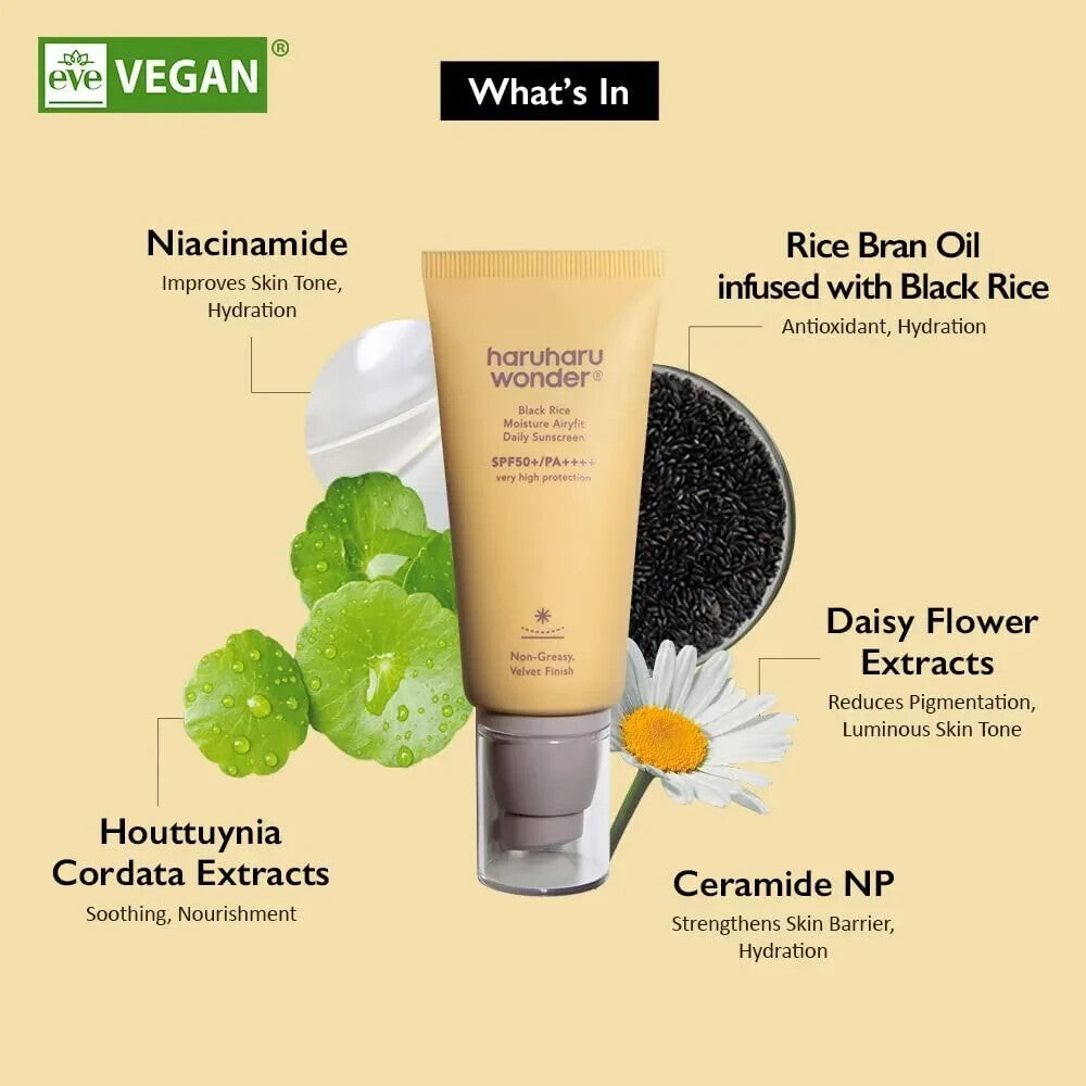 Black Rice Moisture Airyfit Sunscreen SPF50 50ml - Hydrating UV Protection