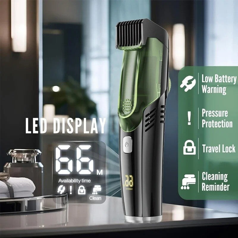 Cordless Beard Trimmer with 20 Length Settings and Digital Battery Display