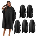 Black Waterproof Hair Cutting Capes Pack of 5 for Salon & Home Use