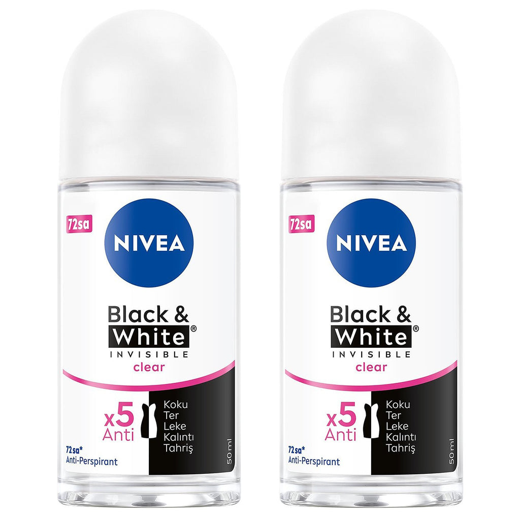 2 Pack Women’s Invisible Clear Roll-On Antiperspirant - 48H Odor & Stain Protection