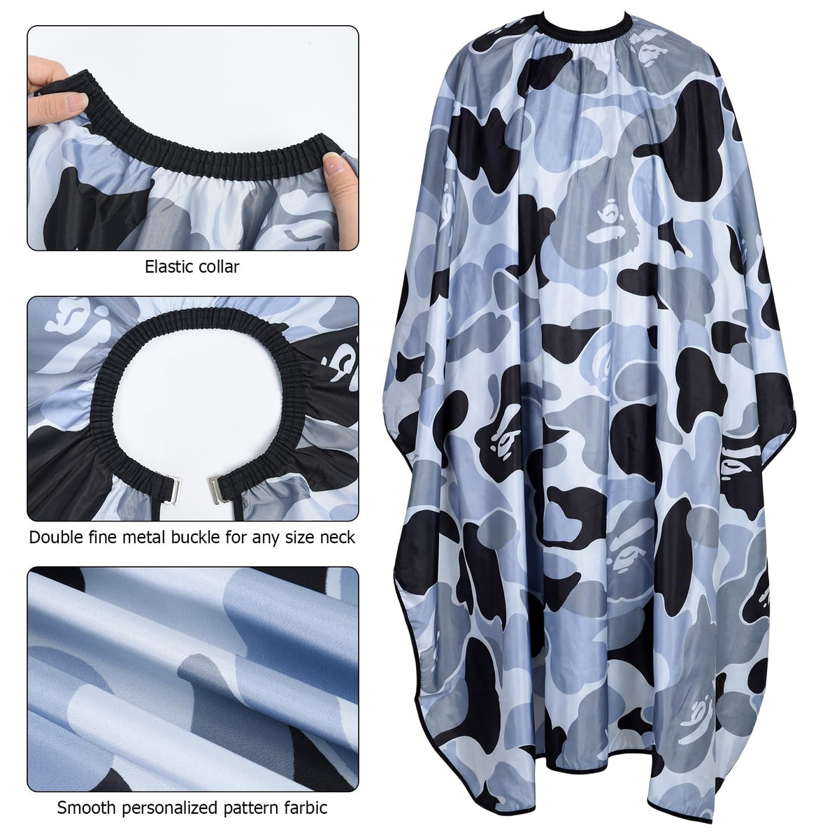 Waterproof Hair Cutting Cape with Elastic Neck Closure for Salon & Home Use